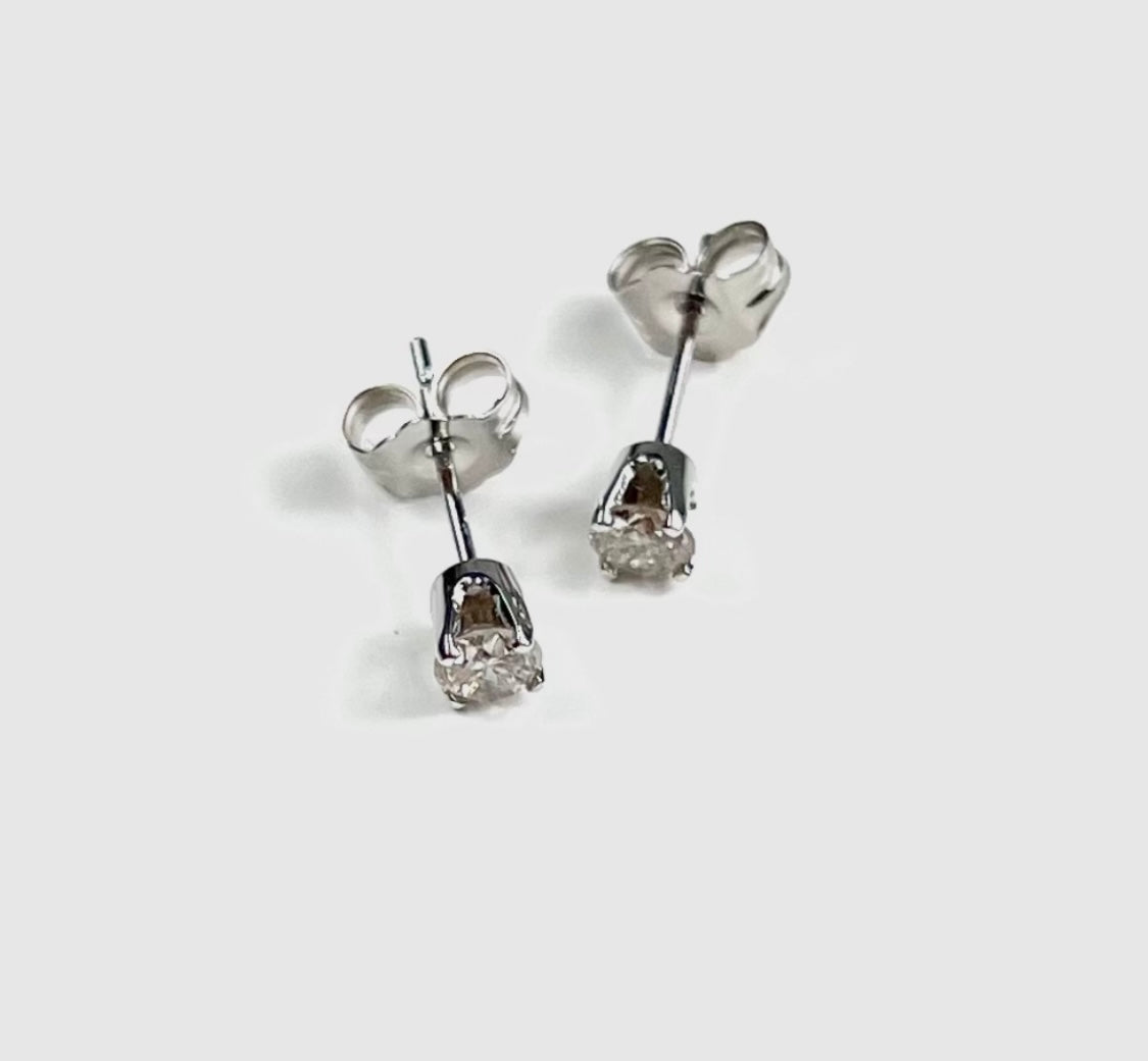 1/3ct TW Round Diamond Stud Earrings in 14k White Gold