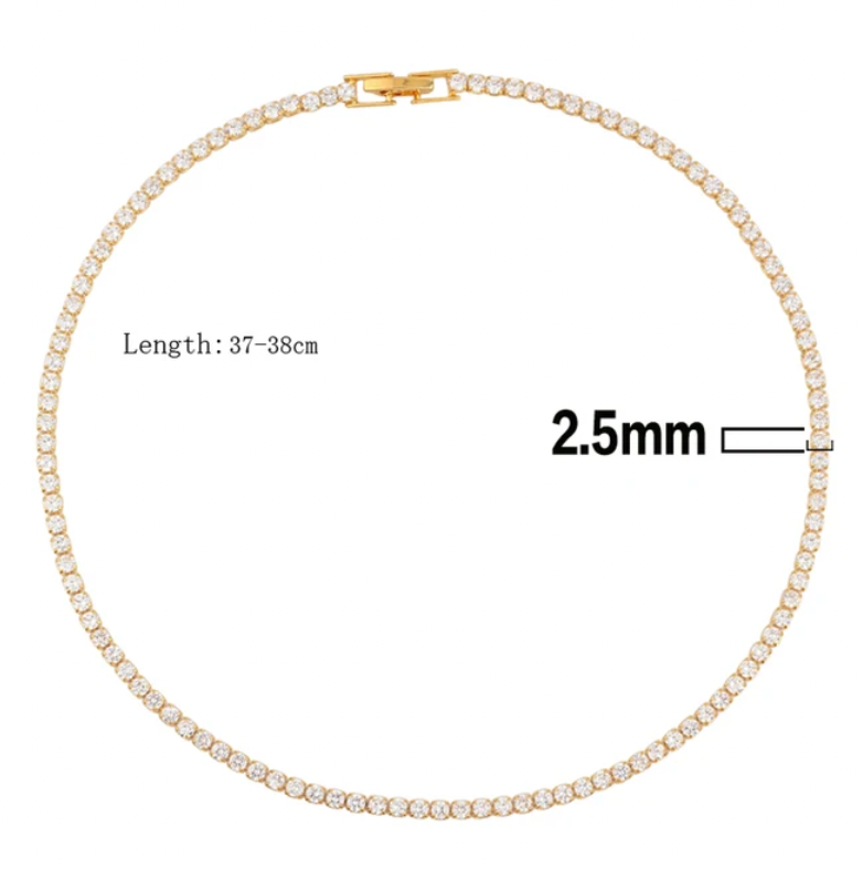 14k Gold Chain Choker Necklace