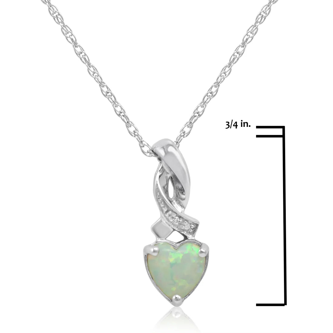 Heart Shaped Opal &amp; Diamond Pendant