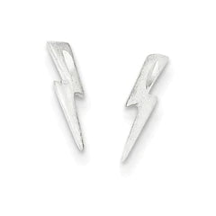 Sterling Silver Lightning Bolt Post Earrings