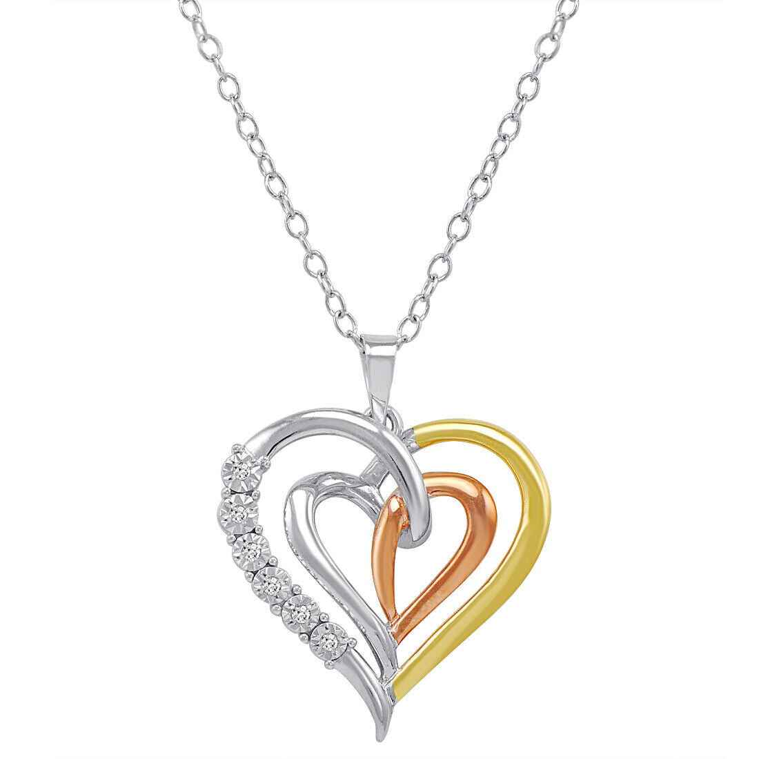 Heart in Heart Pendant-Necklace (925 Stirling Silver)