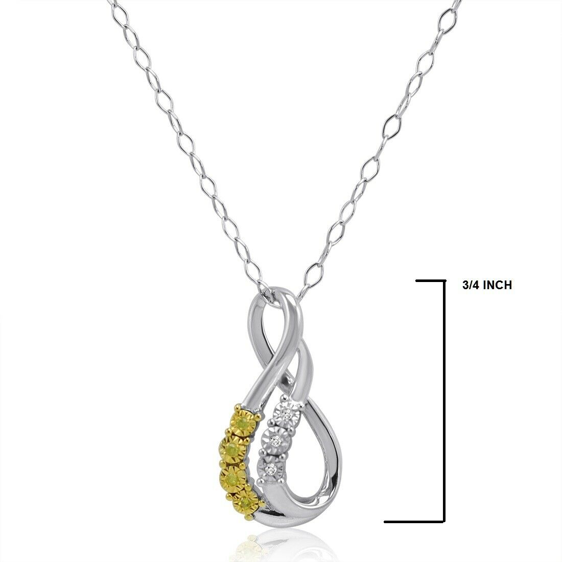 Diamond Swirl Pendant (Yellow &amp; White Diamond)