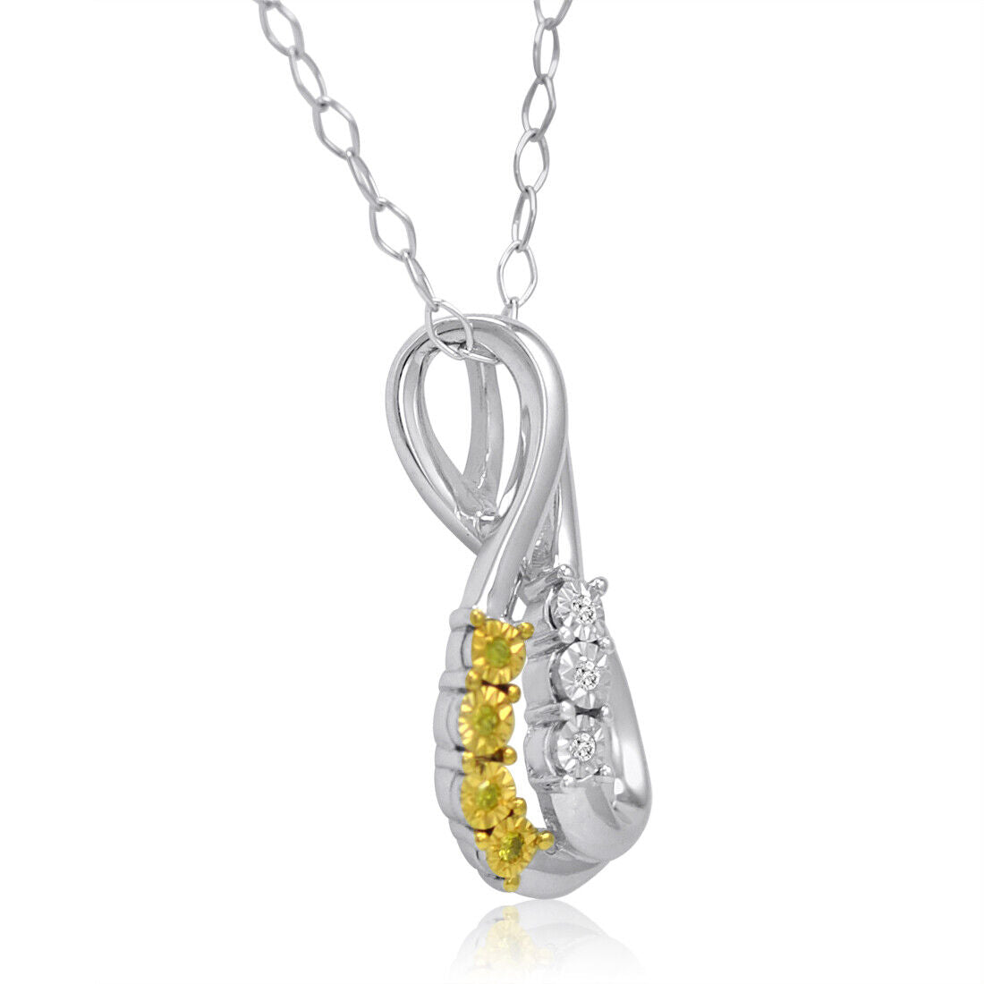 Diamond Swirl Pendant (Yellow &amp; White Diamond)